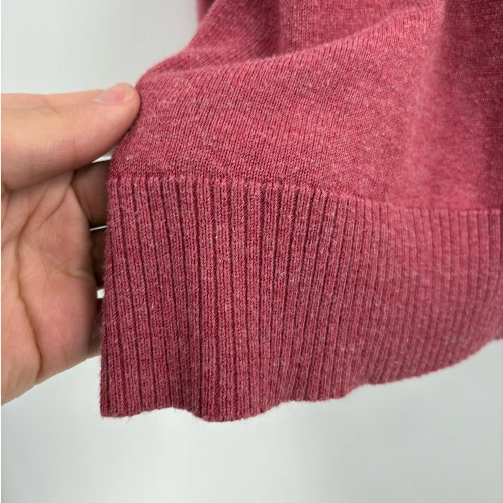 Lilla p long sleeve asymmetrical hem sweater cotton modal red overlapping small